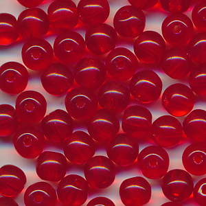Glasperlen rot klar, Inhalt 30 Stück, Größe 4 mm, Kugeln