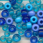 Glasperlen blau, Inhalt 40 Stück, Größe 6...