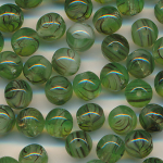 Glasperlen grün marmor, Inhalt 20 Stück,...