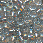 Rocailles diamant grau Silbereinzug, 80 Gramm, Größe 6,8 mm, Großloch
