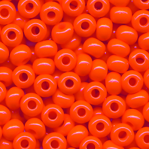 Rocailles opak poliert orange, Größe 10/0  (2,3 mm), 20 Gramm