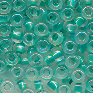 Rocailles kristall lining hunter-grün, Größe 10/0  (2,3 mm), 20 Gramm