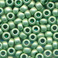 Rocailles jade-grün matt metallic, Größe...
