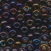 Rocailles schwarz-braun klar rainbow, Größe...