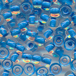 Rocailles kristall lining sea-blau, Größe 10/0  (2,3 mm), 20 Gramm