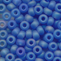 Rocailles blau rainbow matt, Größe 6/0  (4,0...