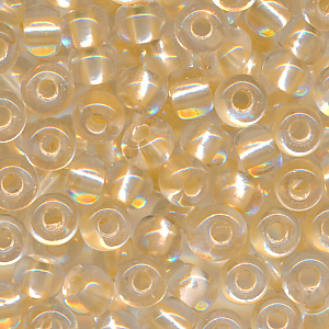 Rocaillesperlen lüster transparent blush-silber, Größe 6/0  (4,0 mm), 20 g