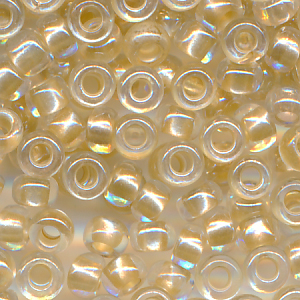 Rocaillesperlen lüster transparent beige silber, Größe 8/0  (3,0 mm), 100 g
