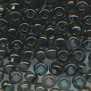 Rocailles lüster klar dark grau-silber, Größe 11/0  (2,1 mm), 20 g