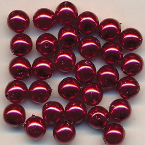 Wachsperlen rot, Inhalt 50 Stück, Größe 3 mm, Glasperlen
