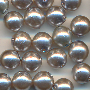 Wachsperlen silber, Inhalt 10 Stück, Größe 6 mm, Glas böhmisch