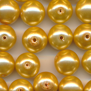 Wachsperlen gold, Inhalt 10 Stück, Größe 10 mm, Glasperlen*