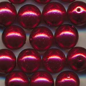 Wachsperlen rot, Inhalt 10 Stück, Größe 8 mm, böhmisch, Glas