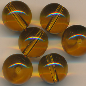 Glasperlen bernstein, Inhalt 3 Stück, Größe 12 mm