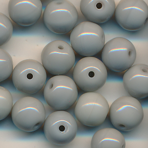 Glasperlen grau, Inhalt 10 Stück, Größe 6 mm, böhmisch