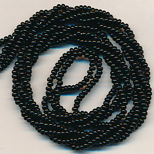 Rocailles schwarz, Inhalt 7 g, Größe 10/0 (2,3 mm) böhmisch Strang