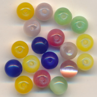 Glasperlen Katzenaugen Mix bunt, Inhalt 18 Stück,...