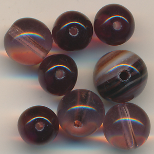 Glasperlen violett, Inhalt 8 Stück, Größe 6 - 8 mm, Mix