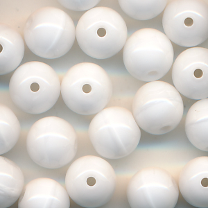 Glasperlen weiß, Inhalt 10 Stück, Größe 6 mm, böhmisch