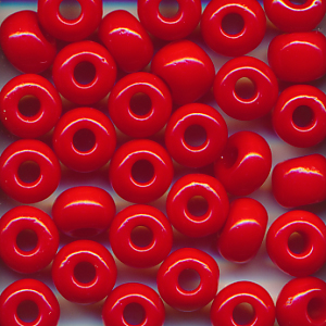 Glasperlen rot, Inhalt 30 Stück, Größe 6 mm, böhmisch