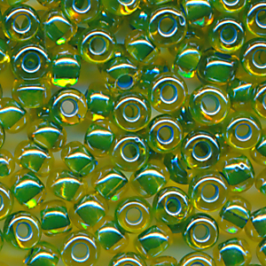 Rocailles kristall grün, Inhalt 8 g, Größe 11/0, böhmisch