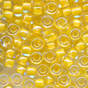Rocailles kristall mais gelb, Inhalt 8 g, Größe 8/0, böhmisch