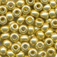 Rocailles pastell gold matt metallic, Göße 6/0...