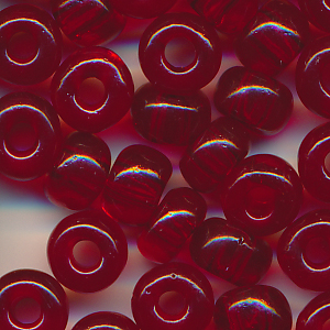 Glasperlen rot klar, Inhalt 20 Stück, Größe 6 mm