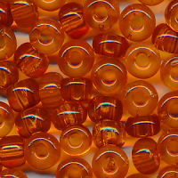 Glasperlen orange klar, Inhalt 22 Stück,...