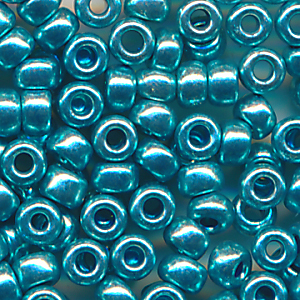 Rocailles türkis metallic, Inhalt 6 g, Größe 9/0. böhmisch
