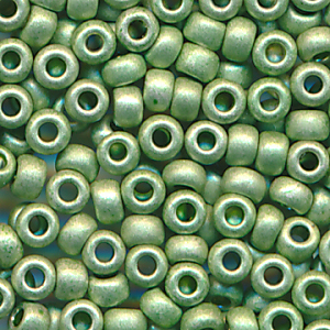 Rocailles grün metallic, Inhalt 7 g, Größe 10/0. böhmisch